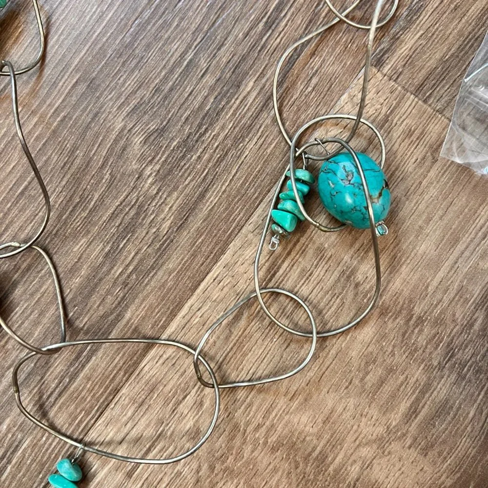 Bead Jewelry Making Craft Lot- Stone, Glass, Metal, Plastic, Turquoise Necklace